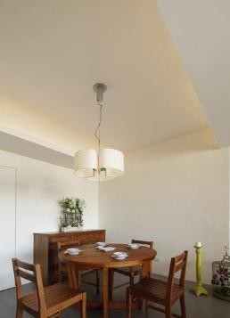 米色極簡(jiǎn)中式風(fēng)格50平米小戶(hù)型餐廳吊頂裝修效果圖