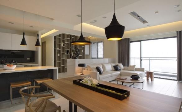 簡(jiǎn)約清新日式風(fēng)格90平米四居室餐廳吊頂裝修效果圖