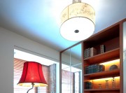 雅致自然中式風(fēng)格100平米二居室客廳吊頂裝修效果圖