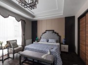 淡雅清新中式風格100平米公寓臥室吊頂裝修效果圖