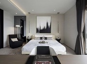 低調(diào)典雅現(xiàn)代簡約風格200平米別墅臥室背景墻裝修效果圖