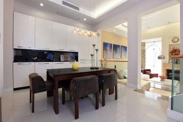 藝術(shù)個(gè)性現(xiàn)代簡(jiǎn)約風(fēng)格220平米別墅餐廳吊頂裝修效果圖