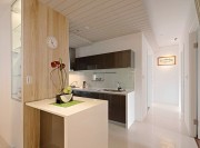 鮮亮色彩北歐風格100平米二居室廚房櫥柜裝修效果圖