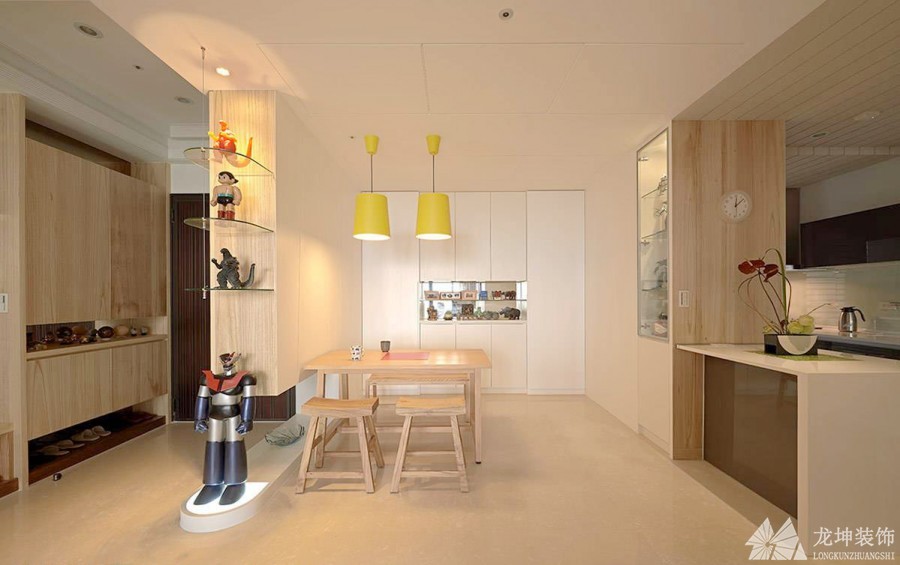 鮮亮色彩北歐風格100平米二居室餐廳吊頂裝修效果圖