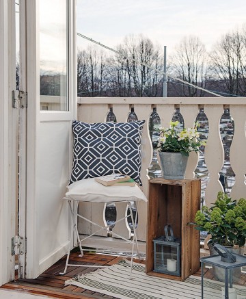 寬敞時尚北歐風格80平米二居室陽臺裝修效果圖