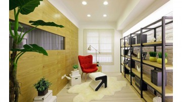 青春活力北歐風格80平米二居室書房吊頂裝修效果圖