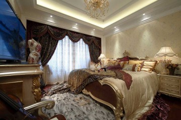 歐式輕古典120平米三居室臥室吊頂裝修效果圖