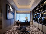 輕盈華麗歐式風(fēng)格140平米三居室書(shū)房吊頂裝修效果圖