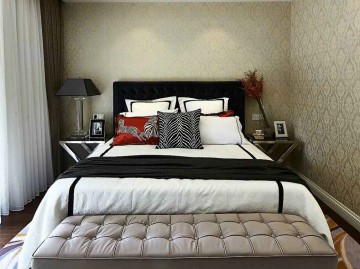 歐式樸實優(yōu)雅130平米三居室臥室背景墻裝修效果圖