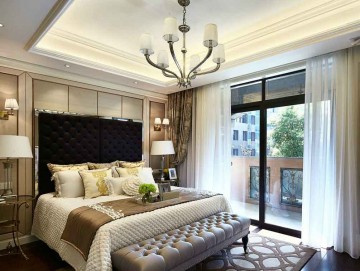 歐式樸實優(yōu)雅130平米三居室臥室吊頂裝修效果圖