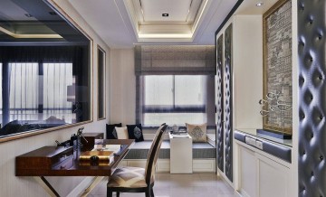 大方優(yōu)雅新古典風(fēng)格120平米三居室書房吊頂裝修效果圖