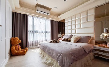 清新浪漫歐式風(fēng)格100平米三居室臥室背景墻裝修效果圖