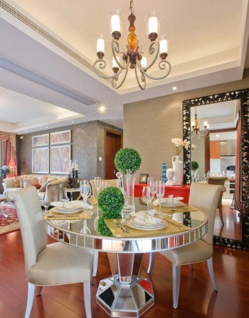 浪漫奢華歐式風(fēng)格110平米三居室餐廳吊頂裝修效果圖
