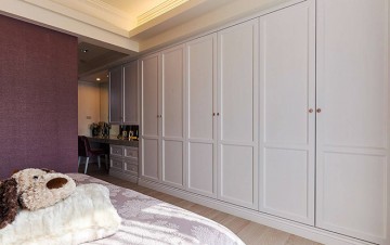 清新浪漫歐式風(fēng)格100平米三居室臥室衣柜裝修效果圖