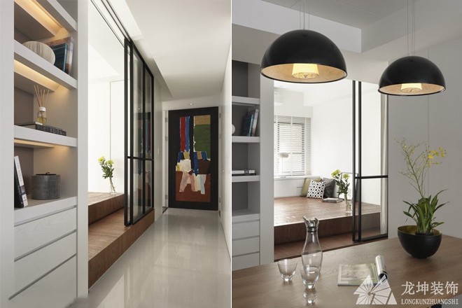 清新簡(jiǎn)約北歐風(fēng)格120平米三居室玄關(guān)過道裝修效果圖