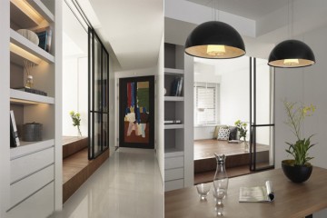 清新簡約北歐風(fēng)格120平米三居室玄關(guān)過道裝修效果圖