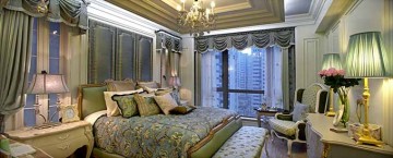 優(yōu)雅華麗歐式風(fēng)格130平米四居室臥室背景墻裝修效果圖