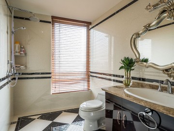 雅致時(shí)尚歐式風(fēng)格120平米三居室衛(wèi)生間浴室柜裝修效果圖