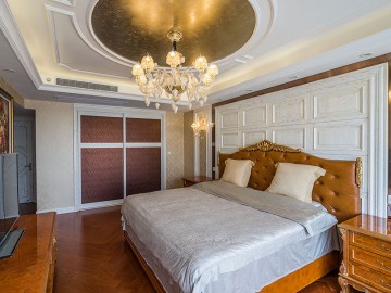 雅致時(shí)尚歐式風(fēng)格120平米三居室臥室吊頂裝修效果圖