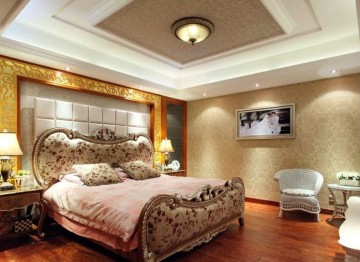 典雅大氣歐式風(fēng)格100平米復(fù)式臥室吊頂裝修效果圖