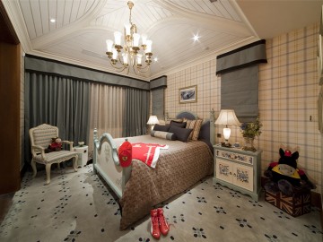 精巧優(yōu)雅歐式120平米復(fù)式兒童房吊頂裝修效果圖