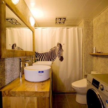 古典昏黃中式風格70平米一居室衛(wèi)生間浴室柜裝修效果圖