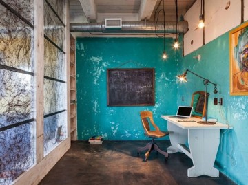 復(fù)古精致歐式風格220平米別墅書房背景墻裝修效果圖