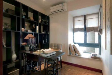 時(shí)尚現(xiàn)代中式風(fēng)格90平米二居室書房吊頂裝修效果圖