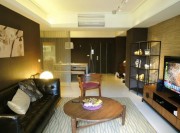 時(shí)尚簡明中式風(fēng)格90平米二居室客廳吊頂裝修效果圖