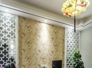 古樸溫馨中式風(fēng)格100平米三居室書房背景墻裝修效果圖