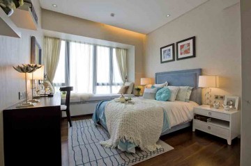 深淺結(jié)合中式風(fēng)格120平米三居室兒童房背景墻裝修效果圖