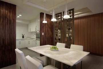 現(xiàn)代獨(dú)特中式風(fēng)格120平米三居室餐廳吊頂裝修效果圖