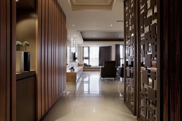 現(xiàn)代獨(dú)特中式風(fēng)格120平米三居室玄關(guān)過道裝修效果圖