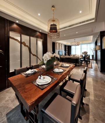 典雅華麗中式風格100平米三居室餐廳吊頂裝修效果圖