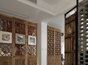 精致古典中式90平米復(fù)式客廳裝修效果圖