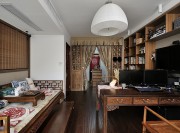 精致古典中式90平米復(fù)式書房吊頂裝修效果圖