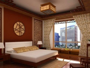 經(jīng)典華美中式風(fēng)格200平米別墅臥室背景墻裝修效果圖