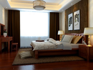 經(jīng)典華美中式風(fēng)格200平米別墅臥室吊頂裝修效果圖