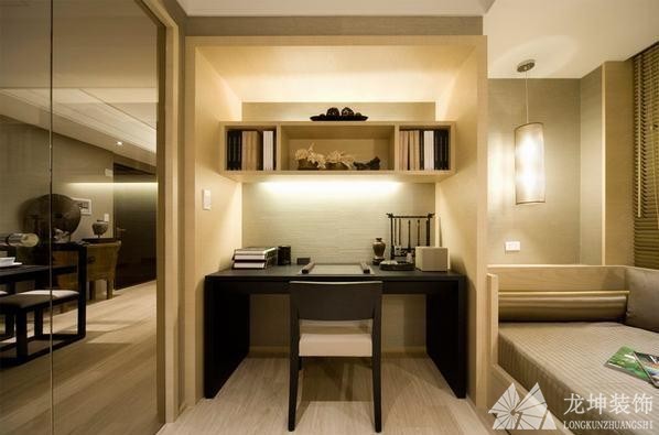 現代輕奢中式風格280平米別墅書房背景墻裝修效果圖