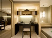 現代輕奢中式風格280平米別墅書房背景墻裝修效果圖