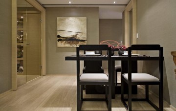 現(xiàn)代輕奢中式風(fēng)格280平米別墅餐廳背景墻裝修效果圖