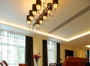 溫和簡約中式風(fēng)格300平米別墅餐廳吊頂裝修效果圖