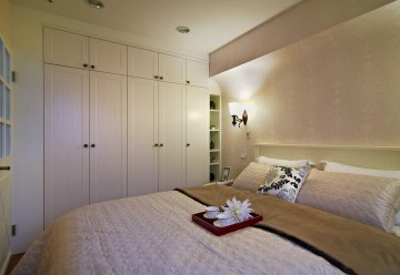 雅致鄉(xiāng)村田園風格70平米一居室臥室背景墻裝修效果圖