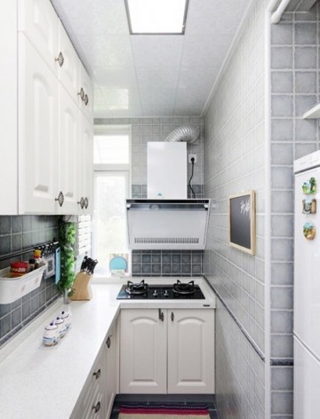 清新舒爽田園風(fēng)格60平米小戶型廚房櫥柜裝修效果圖