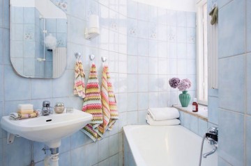 清新休閑田園風格80平米二居室衛(wèi)生間浴室柜裝修效果圖