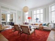 清新休閑田園風格80平米二居室客廳吊頂裝修效果圖