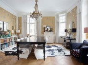 清新休閑田園風格80平米二居室餐廳吊頂裝修效果圖