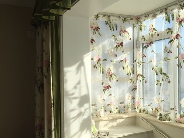 溫潤清新田園風格80平米二居室客廳窗簾裝修效果圖