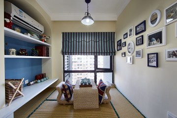 歐式清新田園風格100平米二居室書房吊頂裝修效果圖