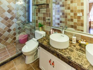 雅致溫馨田園風格100平米二居室衛(wèi)生間浴室柜裝修效果圖